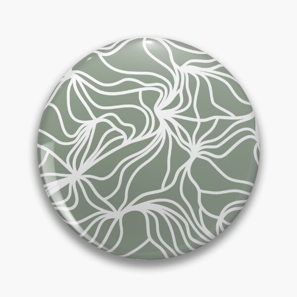 Item preview, Cool Sage and White Organic Lines - Abstract Botanical Hand Drawn Flowing Frilled Lines designed and sold by GenAumonier.