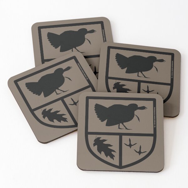 Item preview, Turkey Hunter Crest, Gobbler, Turkey Tracks, Oak Leaf, Black Outline designed and sold by CraneCreek.
