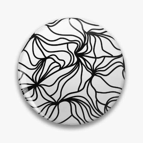 Item preview, White and Black Organic Lines - Abstract Botanical Hand Drawn Flowing Frilled Lines designed and sold by GenAumonier.