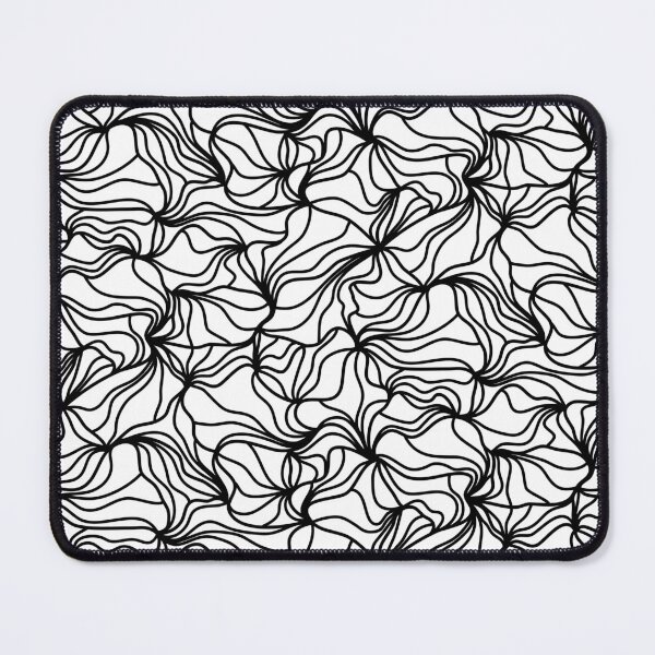 Item preview, White and Black Organic Lines - Abstract Botanical Hand Drawn Flowing Frilled Lines designed and sold by GenAumonier.