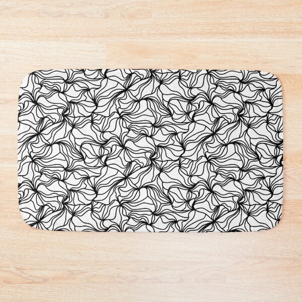 Item preview, White and Black Organic Lines - Abstract Botanical Hand Drawn Flowing Frilled Lines designed and sold by GenAumonier.