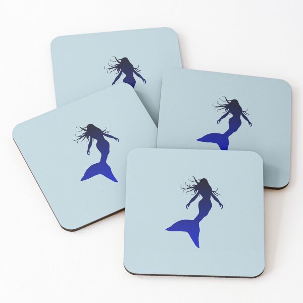 Item preview, Dark Blue Mermaid Silhouette of Mermaid Swimming designed and sold by Beachy.