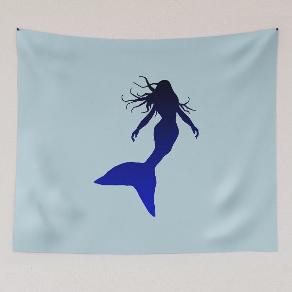 Item preview, Dark Blue Mermaid Silhouette of Mermaid Swimming designed and sold by Beachy.