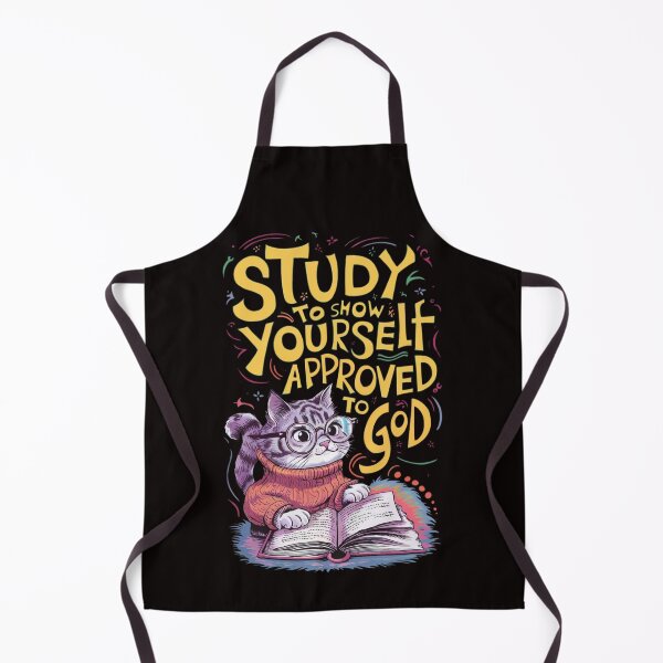 Item preview, Study to Show Yourself Approved to God, Cat Studying Art designed and sold by Faithloveshop.