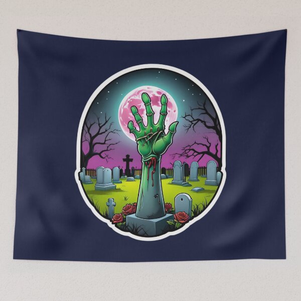 Item preview, Zombie Hand Cemetery With A Full Moon designed and sold by TheArtOfPat.