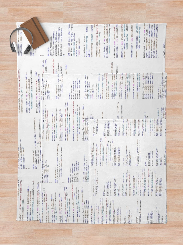 Thumbnail 5 of 6, Throw Blanket, C++ Program Code Hell designed and sold by CodingSocks.