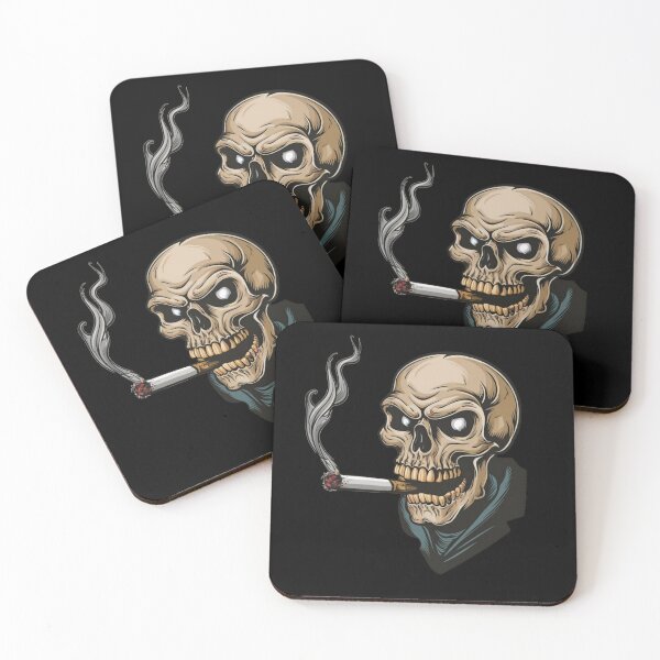 Item preview, Smoking Skeleton, Skull with Cigarette Fag smoking kills designed and sold by Cr320.