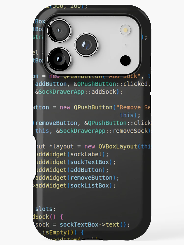 Thumbnail 1 of 4, iPhone Case, C++ Program Code Dark designed and sold by CodingSocks.