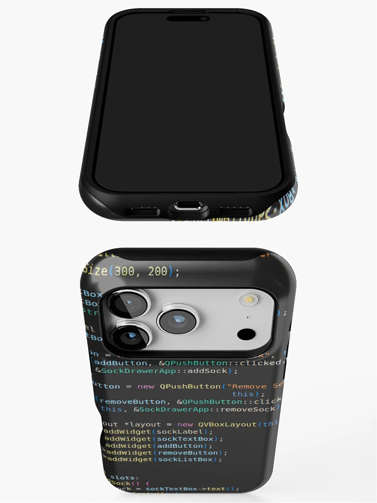 Thumbnail 3 of 4, iPhone Case, C++ Program Code Dark designed and sold by CodingSocks.