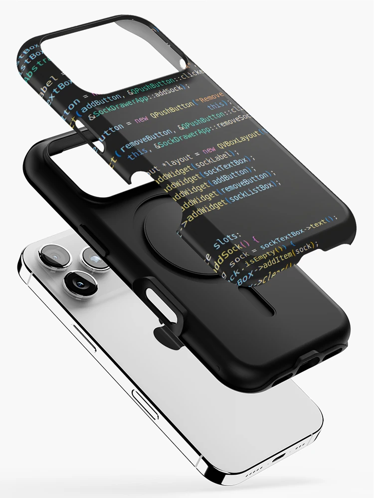 Thumbnail 2 of 4, iPhone Case, C++ Program Code Dark designed and sold by CodingSocks.