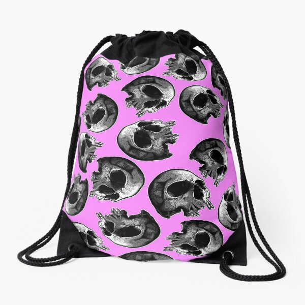 Vampire Skull - (Horrific Pink) Drawstring Bag