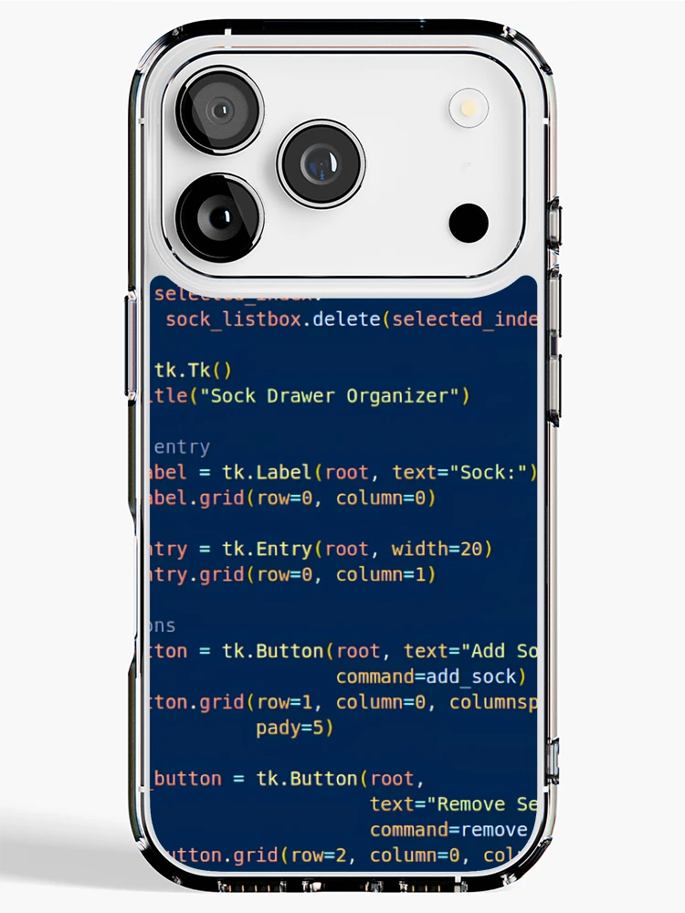 Thumbnail 1 of 5, iPhone Case, Python Program Code Blue designed and sold by CodingSocks.