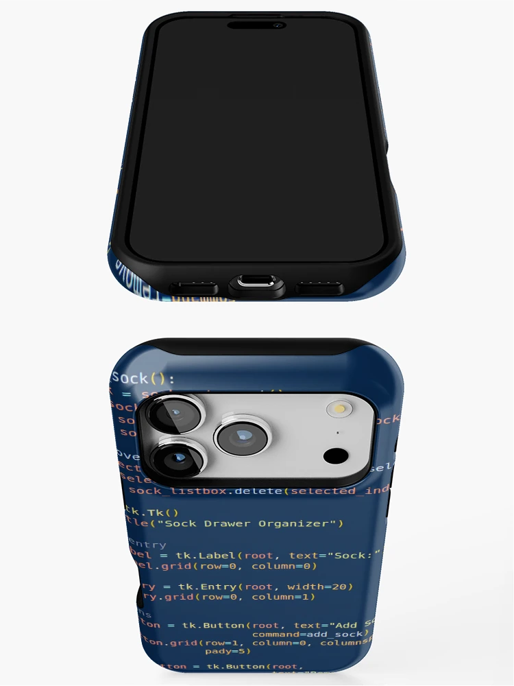 Thumbnail 3 of 4, iPhone Case, Python Program Code Blue designed and sold by CodingSocks.