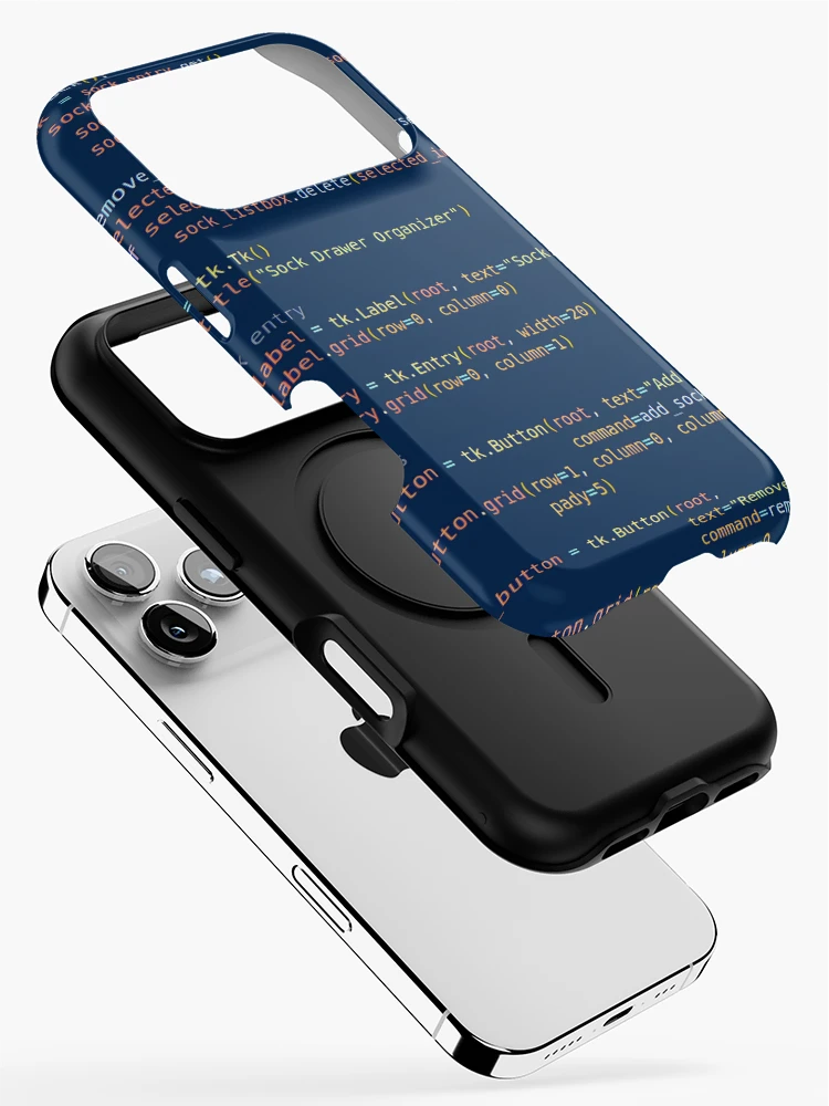 Thumbnail 2 of 4, iPhone Case, Python Program Code Blue designed and sold by CodingSocks.