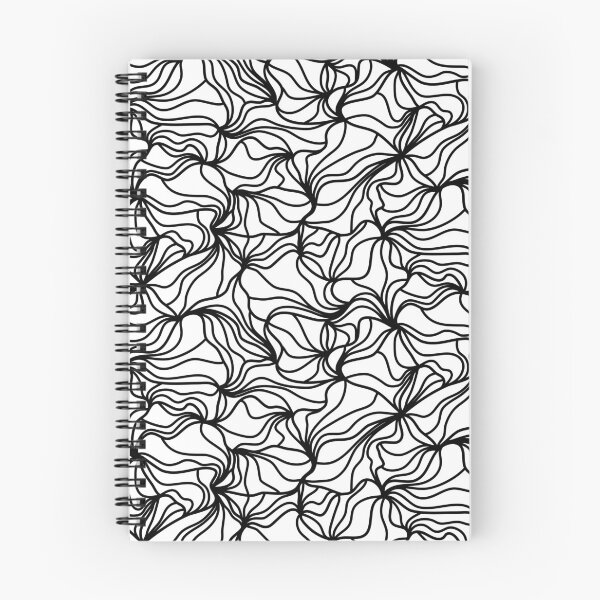 Item preview, White and Black Organic Lines - Abstract Botanical Hand Drawn Flowing Frilled Lines designed and sold by GenAumonier.