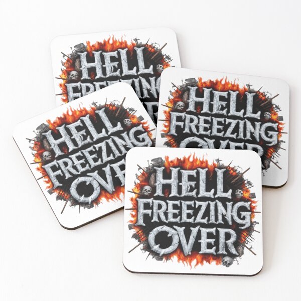 Item preview, "Paradoxical Inferno: Hell Freezing Over Typography" designed and sold by DesignEpic22.