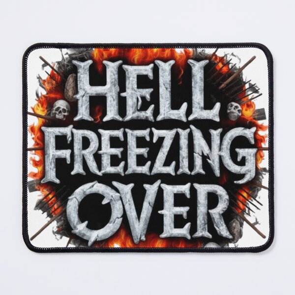 Item preview, "Paradoxical Inferno: Hell Freezing Over Typography" designed and sold by DesignEpic22.