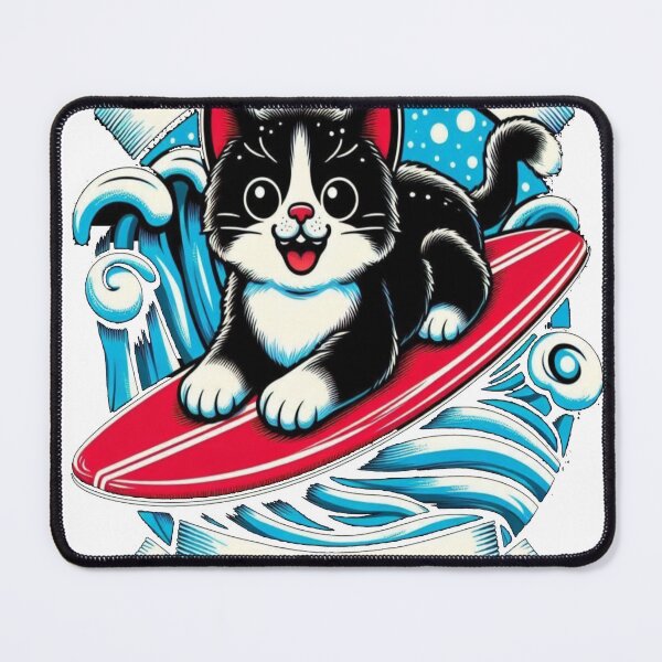 Item preview, Cute Japanese cat surfing in wave the Great Classic T-Shirt designed and sold by Ulykit.