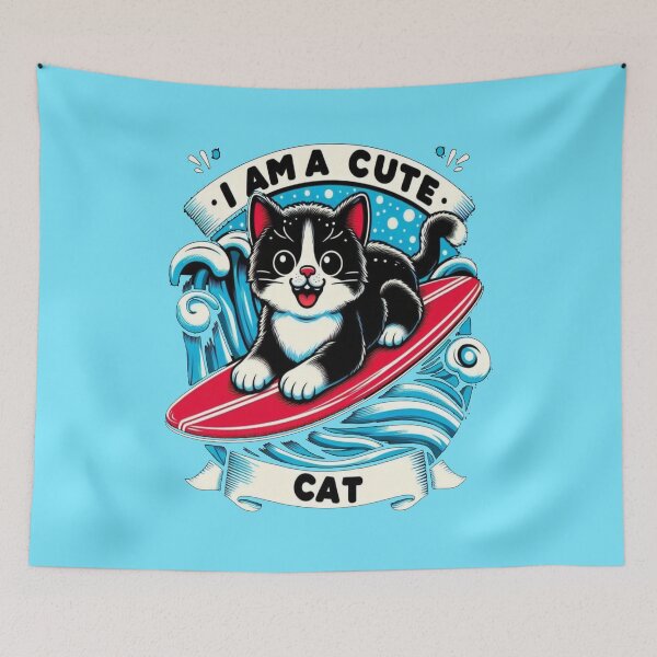 Item preview, Cute Japanese cat surfing in wave the Great Classic T-Shirt designed and sold by Ulykit.