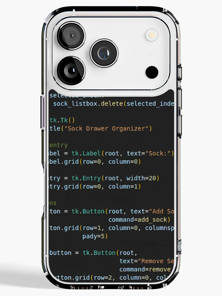 Thumbnail 1 of 5, iPhone Case, Python Program Code Dark designed and sold by CodingSocks.