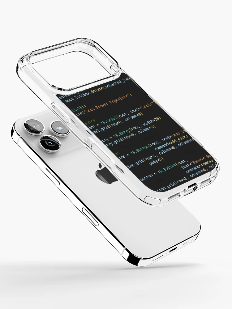 Thumbnail 2 of 5, iPhone Case, Python Program Code Dark designed and sold by CodingSocks.