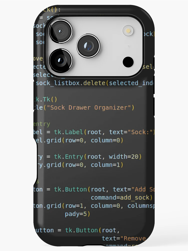 Thumbnail 1 of 4, iPhone Case, Python Program Code Dark designed and sold by CodingSocks.