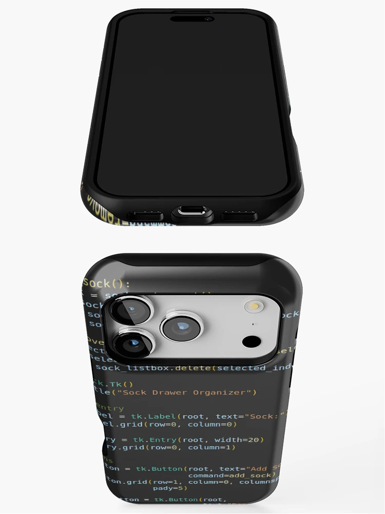 Thumbnail 3 of 4, iPhone Case, Python Program Code Dark designed and sold by CodingSocks.