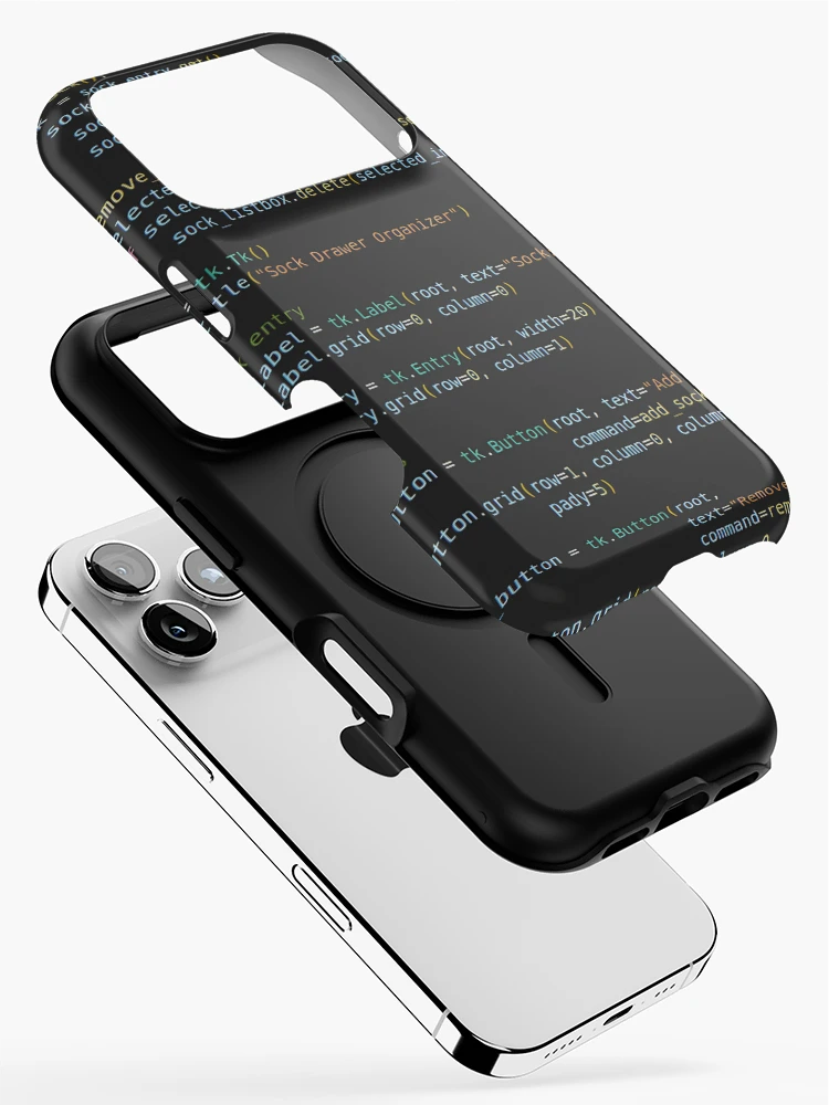 Thumbnail 2 of 4, iPhone Case, Python Program Code Dark designed and sold by CodingSocks.