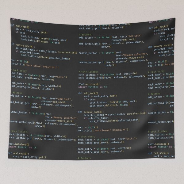 Item preview, Python Program Code Dark designed and sold by CodingSocks.