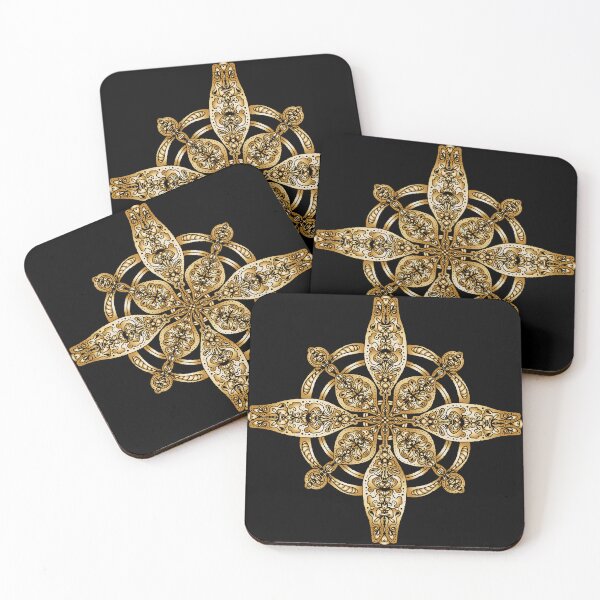 Item preview, 3D Mandala Kaleidoscope Ethnic Gradient Metallic Stylized ornament designed and sold by NayaChu.