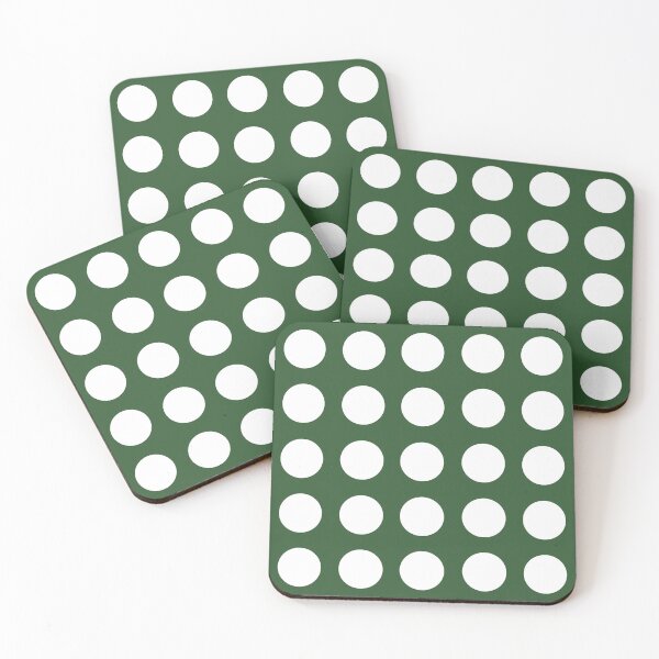 Item preview, WHITE and PINE (Dark) GREEN Symmetrical  POLKA DOTS  designed and sold by RachelMacht.