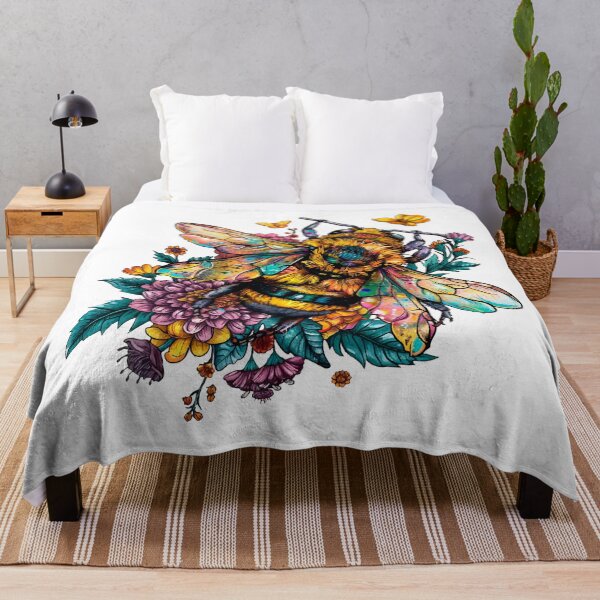 Item preview, Bee in bright colors flowers. designed and sold by Svetlanhcik.