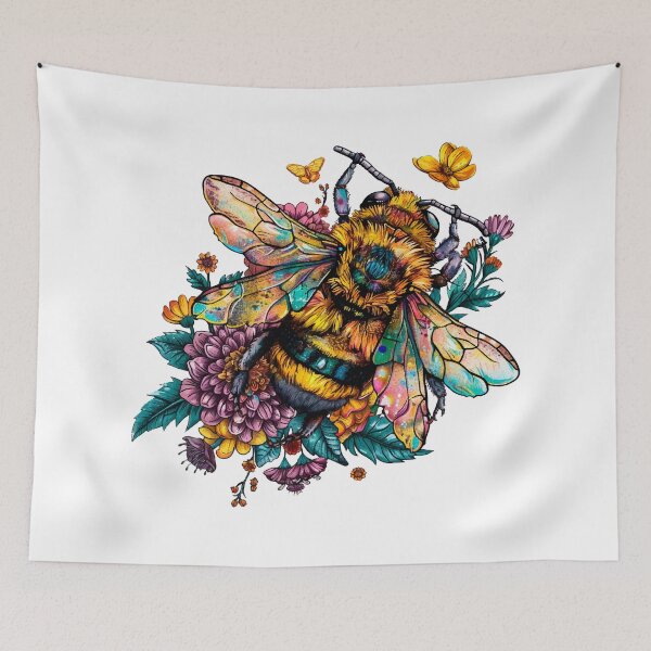 Item preview,  Bee in bright colors flowers. designed and sold by Svetlanhcik.