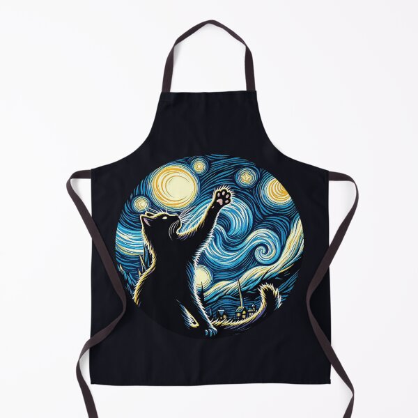 Item preview, Cat in Starry Night Style Van Gogh painting Cat Lover designed and sold by Collagedream.