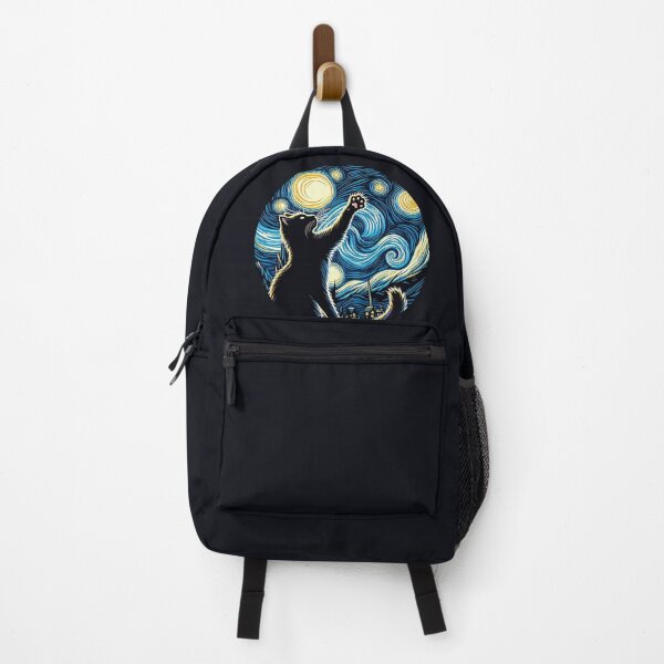 Item preview, Cat in Starry Night Style Van Gogh painting Cat Lover designed and sold by Collagedream.