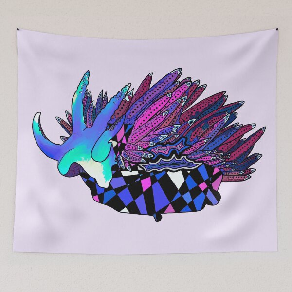 Item preview, Electrified Purple and Blue Red-gilled Sea Slug designed and sold by ArtbyDLP.