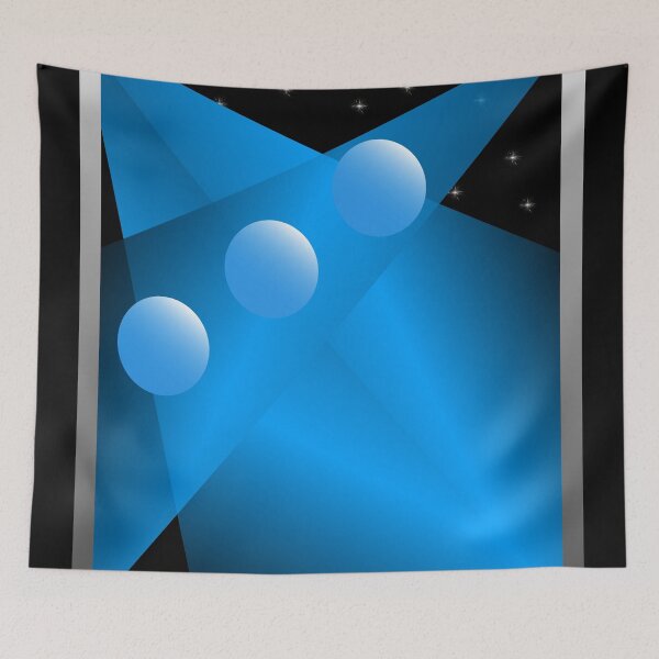 Item preview, Abstract Blue Worlds Trio designed and sold by RGSMOOTHFINGER.