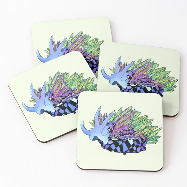 Item preview, Electric Pastel Purple and Green Red-gilled Sea Slug designed and sold by ArtbyDLP.