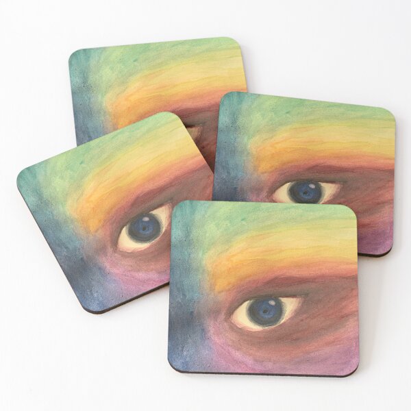 Item preview, artistic painting of rainbow coloured eye  designed and sold by chrysxnt.