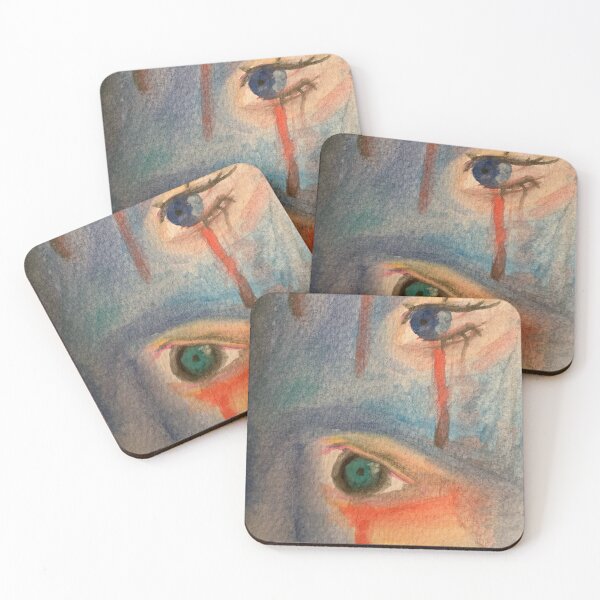 Item preview, artistic painting of multicoloured eyes  designed and sold by chrysxnt.
