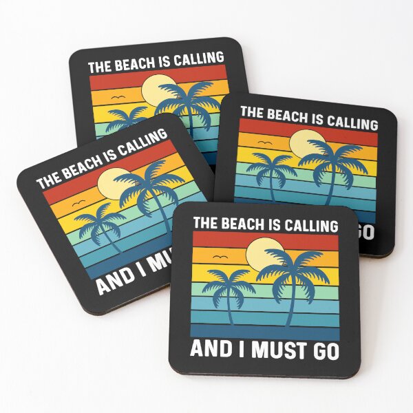 Item preview, The Beach Is Calling And I Must Go,  Retro Vintage Sunset Tropical Palm Tree Ocean designed and sold by Sunserize Designs.
