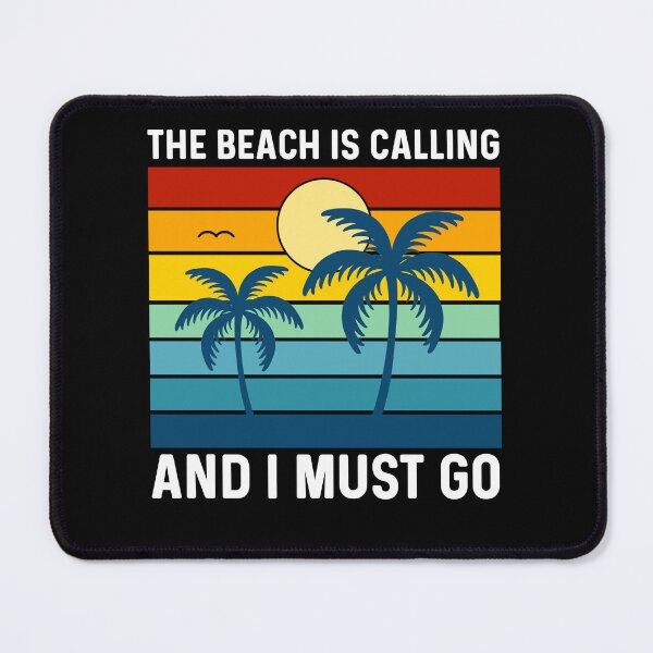 Item preview, The Beach Is Calling And I Must Go,  Retro Vintage Sunset Tropical Palm Tree Ocean designed and sold by Sunserize Designs.