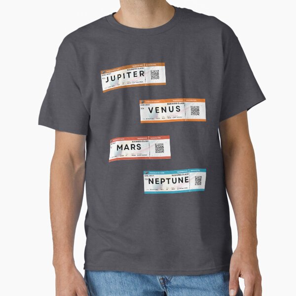 Item preview, Four space tickets to Jupiter, Venus, Mars and Neptune designed and sold by Trishirt.