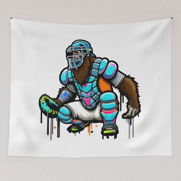 Item preview,  Bigfoot Baseball Catcher in dripping paint designed and sold by BrinaandPops.