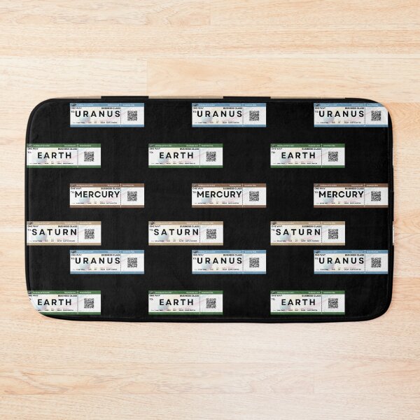Item preview, Four space tickets to Uranus, Earth, Mercury and Saturn designed and sold by Trishirt.