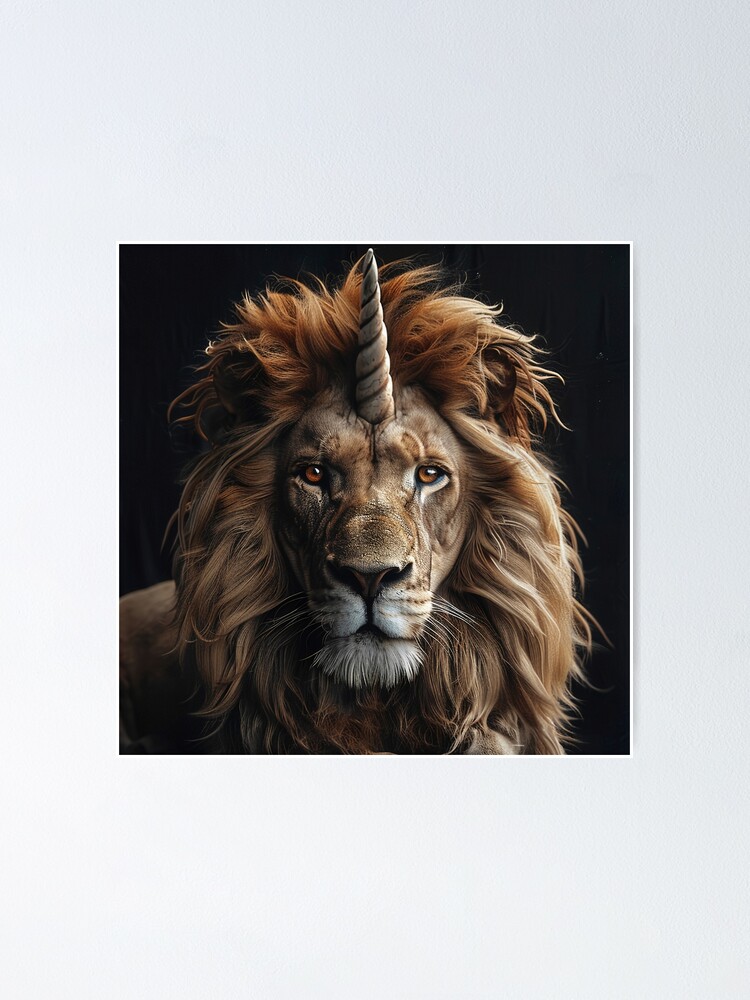 Lionacorn: Lion with a unicorn horn 