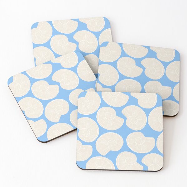 Item preview, Beige and blue summer sea shells pattern designed and sold by ElizabethCoelho.