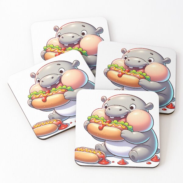 Item preview, Hippo Hotdog Delight: Messy Feasts and Delicious Treats designed and sold by 0penvimark.