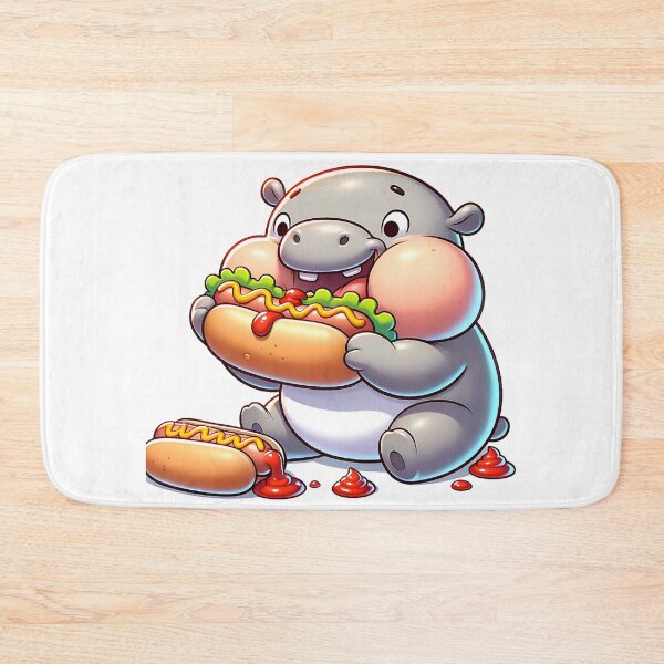 Item preview, Hippo Hotdog Delight: Messy Feasts and Delicious Treats designed and sold by 0penvimark.