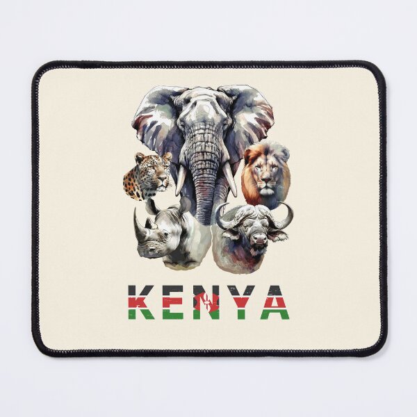 Item preview, Kenya Big 5 Watercolor in Line and Wash for Kenya Fans designed and sold by Scotch Macaskill.